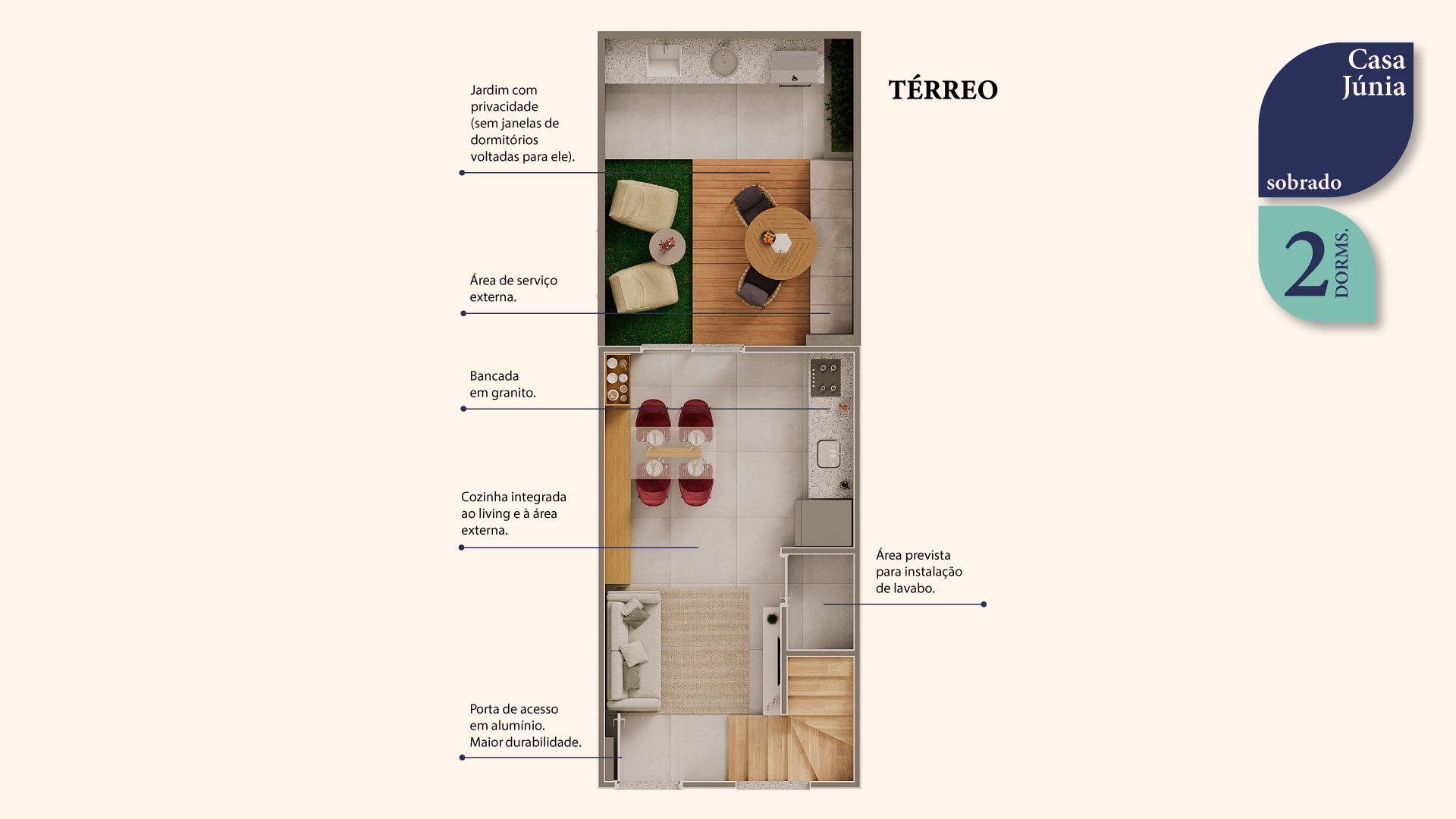 Casa Júnia Sobrado 2 Dorms.